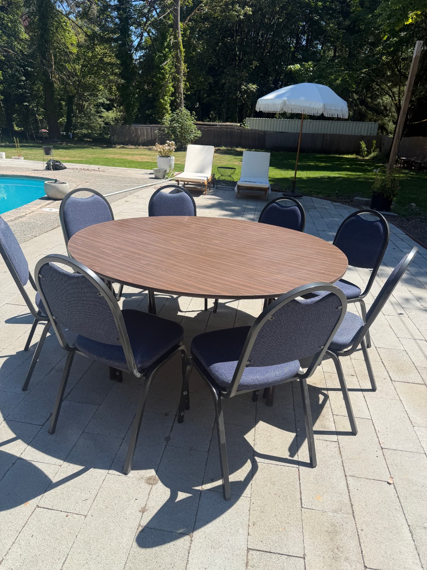 60" Round Wood Table — photo 1 of 2