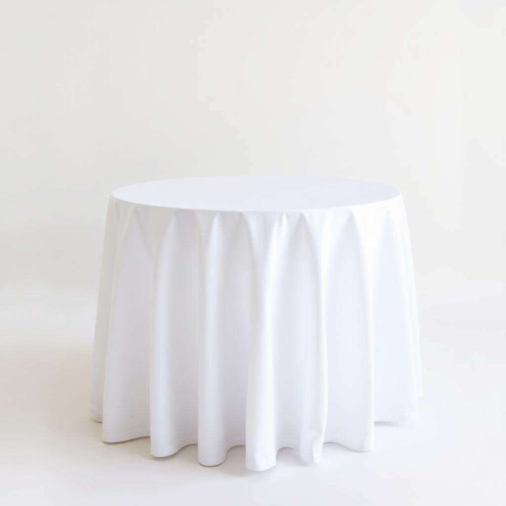 White 90" Round Tablecloth