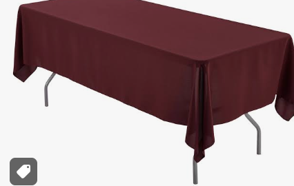 Rectangle Burgundy Tablecloth